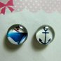 Ship/ Anchor Magnetic Stud Earrings, Mismatch earrings