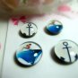 Ship/ Anchor Magnetic Stud Earrings, Mismatch earrings
