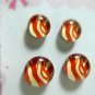 Orange Striped Magnetic Stud Earrings