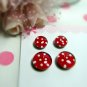 Red with white polka dots Magnetic Stud Earrings
