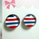 Striped Magnetic Stud Earrings