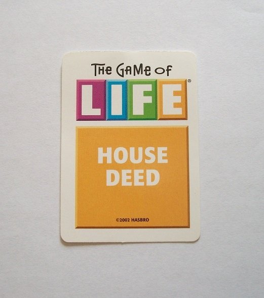 The Game Of LIFE (Replacement Pieces) 9 House Deed Cards 