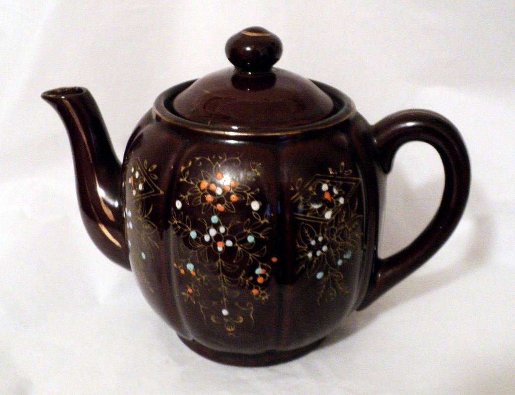 Vintage Japanese Red Clay Teapot with Moriage Glaze TPS1010
