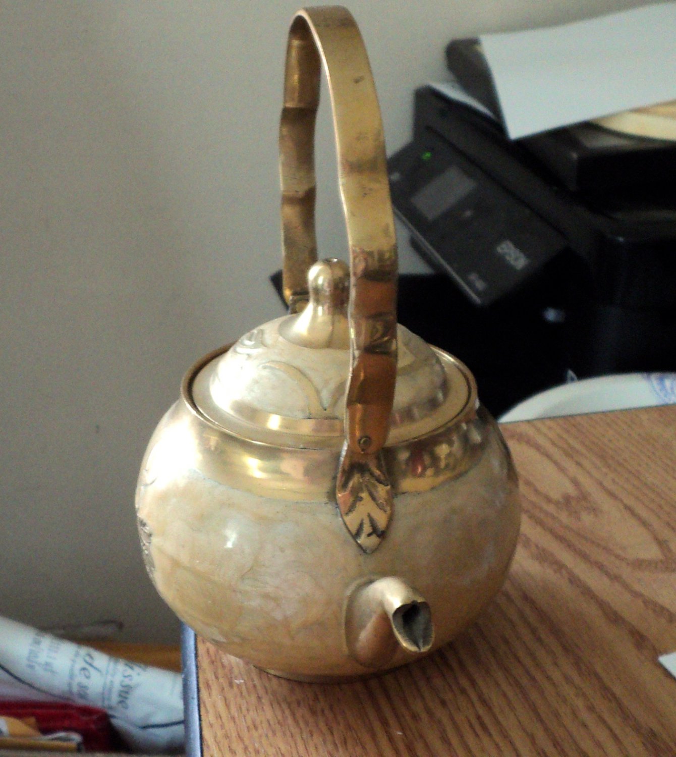 Asian Vintage Cloisonne Tea Pot Teapot Bronze Brass Enamel TPS1037