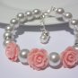 Pink Flower Pearl Bracelet