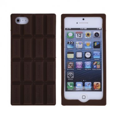 Retro Chocolate Bar Silicone Rubber Soft Back Case Cover for iPhone 5 5S