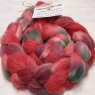 Soft Wool Blend Handpainted Roving  "Apples N Plums"