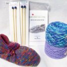 Lined Wool Slippers Knitting Kit +2 Sets Needles " Biloxi Blues"