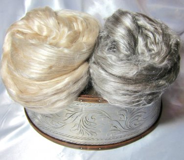 Exotic Roving Yak/Silk & Baby Camel/Silk top sampler set!