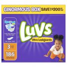 Luvs Ultra Leakguards Diapers BRAND NEW SEALED BOX Size 3 186 Diapers