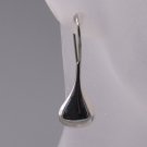 Sterling Silver Flattened Teardrop Waterdrop Dangle Hook Earrings New