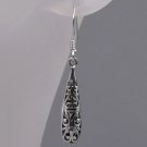 Sterling Silver Filigree Teardrop Hook Earrings New
