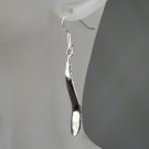 Sterling Silver Long Teardrop Hook Earrings Modern New