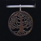 Sterling Silver Tree of Life Circular Laser Cut Pendant New