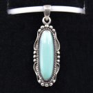 Sterling Silver Lab Turquoise Pendant Southwestern New