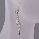 Sterling Silver Twist Earrings Hook New