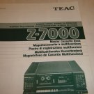Teac Z-7000 Cassette Deck Manual in 5 Language Français Espanol Allemand Italien