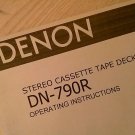 Denon DN-790R Stereo Cassette Tape Deck Owners Manual