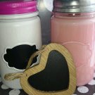 Lot of 2 wood wick soy candles in Valentines Day rustic jars! 16 ounces each