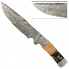 Full Tang Olive Wood Ram Horn Handle Damascus Knife