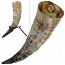 Viking Medieval Swirl Dining Hall Drinking Horn with Rack