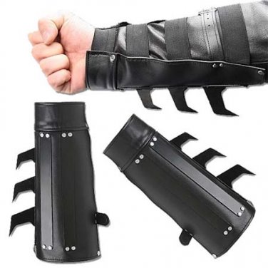 2 PCS Spiked Ninja Bracers Razor Spikes Batman style Arm Gauntlet/'s