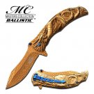 MTech Dragon Fury Assisted Opening Folding Pocket Knife Gold