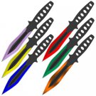 6 Pc 6 Color Throwing Knife set