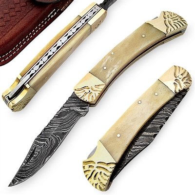 Damascus Desert Nomad Lockback Pocket Knife
