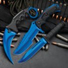 Black Legion Atomic Blue Triple Set - Karambit / Huntsman / Military Knives