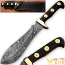 MAGNUM Damascus Steel Handmade Hunting Knife | Authentic Buffalo Horn Handle