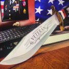 American Veteran Bowie Knife - Stainless Steel Blade, Bone And Wooden Handle