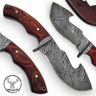 Hunt For Life™ Cane Ridge Damascus Full Tang Gut Hook Knife