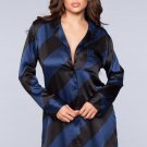 Female W1814 Sylvia Sleepshirt color Blue and Black size 1X/2X