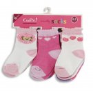 6 pair of baby girl socks in assorted pink colors infant size 0-9 months K350