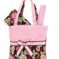 Quilted floral 3 piece diaper bag NDF1103L(PK) baby sale BS795