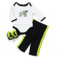 Baby boy's size 3-6 months 3 piece motorcycle set pants, bodysuit and shoes by Baby Gear