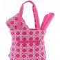 Belvah pink quilted 3 piece diaper bag QRB(PKWH) baby