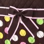 Quilted polka dots 3 piece diaper bag LPDQ1103L(BRMT) BS795