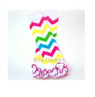 Multi-colored ruffled chevron leggings baby girl leg warmers socks C190 Sale
