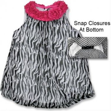 Baby girls 3 months Baby Essentials black and white zebra print bubble romper 886252133617