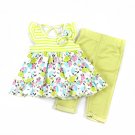 Baby girls 18 months lime green Cutie Pie 2pc set pants and top B509