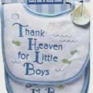 Luvable Friends "Thank Heaven For Little Boys" Bib & Burp Cloth Set Baby Gift