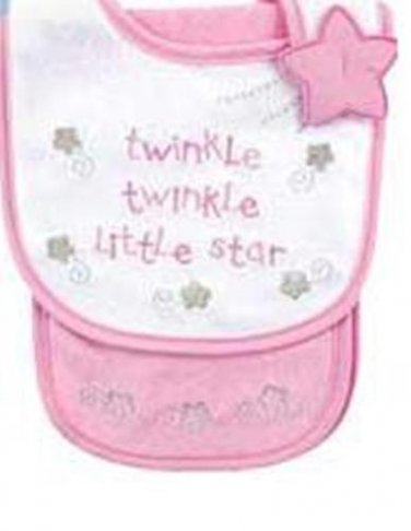 Newborn baby girl's bib & burp cloth set Twinkle Little Star infant