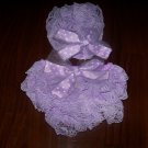 Medium baby girl's purple lace diaper cover and cap newborn picture prop