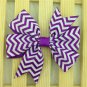 Girls chevron purple and white color hairbow hair accessories