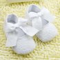 New baby girl's size 3-6 months white dress shoes for baptism or Sunday