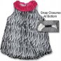 Baby girls 6 months Baby Essentials black and white zebra print bubble romper 886252133624