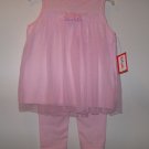 New 3-6 months baby girl 2 piece pink outfit pants and matching top with lace