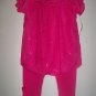 New baby girls 12M pink leggings w/ pink top 12 months toddler blouse pants